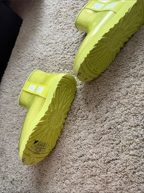 UGG Neon Yellow Waterproof Winter Rain Clog Boots